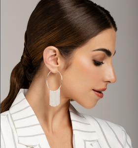 ต่างหูห่วงพู่ห้อยแฮนด์เมด ต่างหูพู่ห้อย - สีทอง - แบบยาว - Product Image 1
