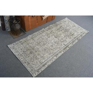 Tapis de 2,7 x 6,1 pieds, tapis turc vintage, tapis en laine grise - Product Image 1