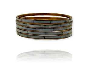 Imitation Pearl & Brass Bangles Set Trendy <b>Christian</b> Lock Shape Gift for Women Perfect Occasions - Product Image 3