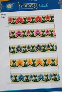 Garniture en dentelle brodée florale colorée pour mariage Textiles de maison élégants bricolage artisanat vêtements décoration Style de fleur - Product Image 2