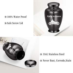 Urna de motocicleta de acero inoxidable para cenizas humanas para mujeres, hombres, urnas funerarias decorativas para cenizas, recuerdo, urna de tamaño personalizado - Product Image 4
