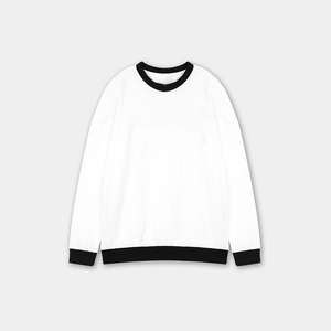 OEM Men Stylish <b>White</b> <b>Sweatshirt</b> with Black Accents Fashion Forward Design Soft & Durable Fabric Perfect Blend of Comfort Style - Product Image 1
