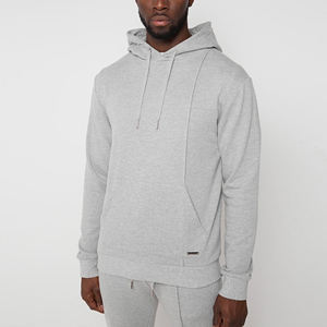 Lightweight <b>Grey</b> French Terry Hoodie <b>Sweatshirt</b> Jogger Slim Fit High Quality Custom Logo Fitness Sports <b>Men</b> Gym Hoodie - Product Image 1