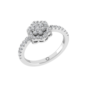 Bague en diamant de laboratoire certifiée IGI forme florale 14k or massif diamants taille brillant or mariage fiançailles fête cadeau OEM - Product Image 1