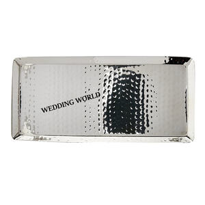 Bandeja de chocolate redonda martillada de metal Bandeja de chocolate hecha a mano de calidad superior Venta caliente Nueva bandeja de chocolate - Product Image 4