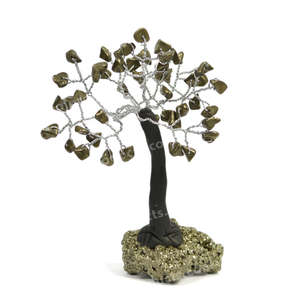 Natural Pyrite <b>Crystal</b> <b>Tree</b> with Small Chip Beads and Row Stone - Product Image 1