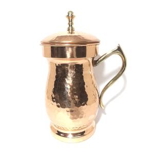 Wholesale Pure <b>Copper</b> Drinking Water <b>Jug</b> With Lid & Handle For Home Hammered Design Sustainable <b>Copper</b> Water <b>Jug</b> For Office - Product Image 2