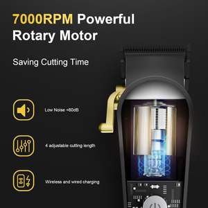 Tondeuse à cheveux professionnelle sans fil/filaire haute vitesse pour hommes avec écran LCD, 6 guides de coupe, réglable, en français, cadeau pour homme - Product Image 5