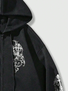 Vente en gros de sweats à capuche personnalisés brodés de haute qualité pour l'hiver, style streetwear noir avec strass - Product Image 4