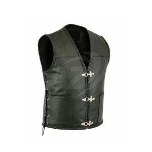 Gilet de moto sans manches sur mesure de haute qualité, en cuir respirant, à vendre, toutes saisons - Product Image 2