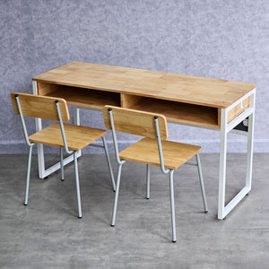 Conjunto de Muebles Escolares: Escritorio de Madera Cómodo para Estudiantes con Cajón (140x50cm) y 2 Sillas, Modelo BGHS007 - Product Image 2