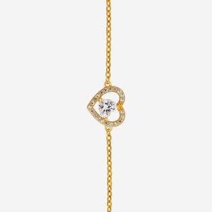 92.5 <b>Silver</b> <b>Bracelet</b> 191283 Heart-Shaped Religious <b>Charm</b> <b>Bracelet</b> with Diamond & Pearl Rhodium & Gold Plated Gift - Product Image 4