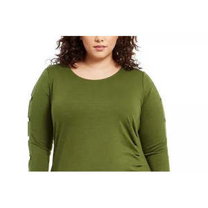 Abito da sera verde taglie forti da donna NY Collection, caftano tradizionale elegante, vestito formale con drappeggio a tubino, in jersey ampio, taglie XL 2XL, colore naturale - Product Image 2