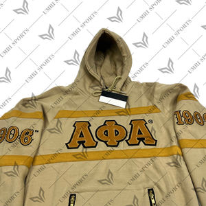 Diseño Kapa Alpha Psi Unisex Hermandades Sudaderas con capucha Oversize Crem & Gold color Fashion wear hoodies - Product Image 2