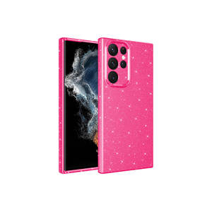 Étui de luxe scintillant Netzy pour Samsung Galaxy S22 Ultra, coque en silicone rectangulaire avec protection de l'appareil photo, matériau en cuir de luxe - Product Image 1