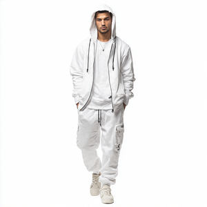 Conjunto Deportivo de Forro Polar para Invierno de 500 GSM, Sudadera con Capucha y Pantalones Jogger para Hombre, Estilo Urbano, Holgado, para Exteriores - Product Image 6