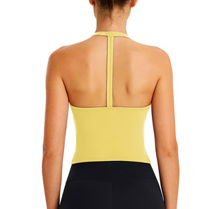 Camiseta sin mangas deportiva con cuello Halter para mujer, camiseta Sexy para entrenamiento, Yoga, gimnasio, Fitness, Chaleco Corto, ropa deportiva sin mangas, ropa de verano - Product Image 6