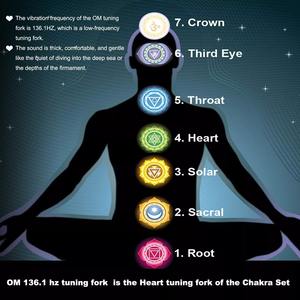 Alliage d'aluminium aérospatial OEM de qualité supérieure 136.1Hz diapason pondéré coeur Chakra Tuning Energy Fork pour le son - Product Image 5