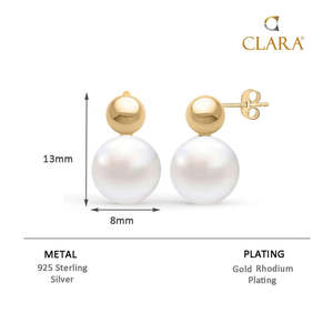 Pendientes de Perlas de Plata de Ley 925 CLARA - Product Image 6