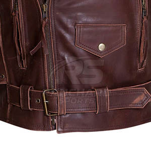 Slim Fit Biker <b>Motorcycle</b> Riding Coat <b>Motorcycle</b> Leather <b>Jacket</b> for Men <b>Vintage</b> Biker Style Zipper Pockets - Product Image 6