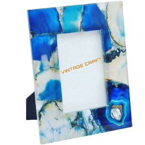 Marco de fotos de piedras preciosas de ágata Rosa natural Diseño simple con plexiglás de metal y caja de regalo de logotipo personalizado de estilo cuadrado de hierro - Product Image 3