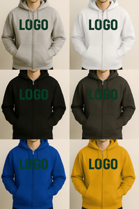 Sudadera con capucha de invierno para hombre de calidad superior, sudadera informal con cremallera de Color sólido de algodón 100%, prendas de vestir exteriores para adultos - Product Image 6