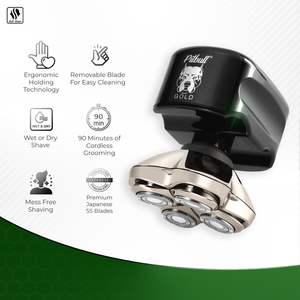 Kit de Afeitado Masculino Impermeable IPX7, Afeitadora Rotativa con Estuche de Viaje, Cuchillas Dobles Triples para Cara y Cuerpo, Lavable y Reemplazable - Product Image 1