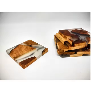 Posavasos artesanales de resina con incrustaciones de madera, perfectos para vajilla de lujo y posavasos de regalo personalizados, accesorios de cocina - Product Image 2