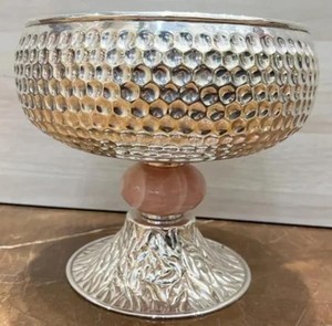 El último cuenco de latón para servir con base de resina para el hogar, hotel, restaurante y mesa, diseño de Color plateado y rosa, cuencos para servir frutas - Product Image 6