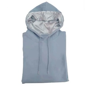 Basics Logo imprimé personnalisé Sweats à capuche pour hommes de haute qualité 100% coton Satin doublé pull uni respirant Hoodies - Product Image 2