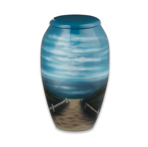 Urne funéraire moderne européenne personnalisable de qualité supérieure, artisanale, en laiton, pour les cendres humaines, commémoration, enterrée à domicile - Product Image 1