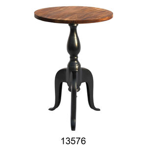 Mesa auxiliar decorativa, mesa de centro chapada en oro de aluminio con tapa de madera, muebles de sala de estar a bajo precio - Product Image 5