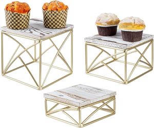 Top Sale Modern Rustic Wood with Metal Frame Dessert Display in Wholesale Price - Product Image 1