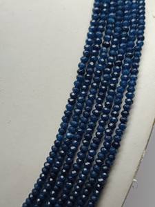 AAA Grade High Quality Natural Blue Jade 4mm Faceted Rondelle Gemstone <b>Beads</b> <b>Necklace</b> for Attractive Jewelry Making - Product Image 3
