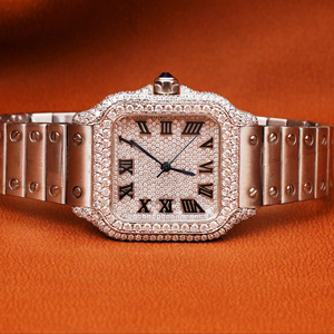 Half Iced Luxury Busto personalizado Hip Hop Reloj de pulsera Romano Blanco 41mm Calidad superior Deporte Cristal analógico Acero inoxidable - Product Image 1