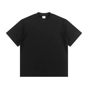 2025 camiseta de gran tamaño personalizada de algodón 100% para hombre con estampado de logotipo de talla grande y alto holgado estampado de patrón sólido - Product Image 2