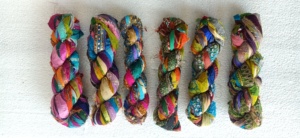 Embroidered Beaded Multi-Colored Sari Silk <b>Chiffon</b> Ribbons for Hand Knitting Knitting Embroidery Art Craft Projects Yarn Fiber - Product Image 2