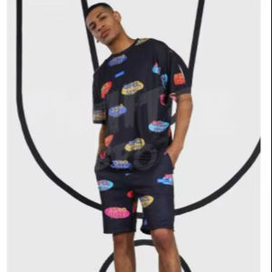 ชุดออกกำลังกายกางเกงขาสั้นและเสื้อยืด2ชิ้นสำหรับผู้ชายชุดฟิตเนสกางเกงขาสั้นและเสื้อยืด - Product Image 1