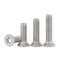 Sekrup Mesin Kepala Datar Countersunk Torx Metrik Baja Tahan Karat 304 DIN7991-TX ISO14581 Soket Hexalobular M2 M3 M4 M5 M6 M8