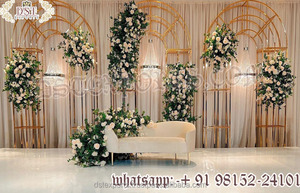 Decoración de Boda Fusion, Fondo Dorado, Arcos Metálicos, Boda Inglesa, Evento, Venta Caliente, Ligero, Tamaño Personalizado, Boda Occidental - Product Image 2