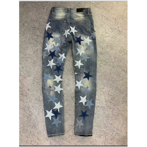 2025 <b>Men's</b> Coated High Street <b>Flare</b> Denim <b>Jeans</b> with Patchwork Slim Fit Trousers - Product Image 2