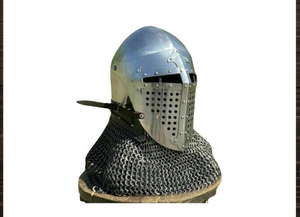 Thời Trung Cổ hiệp sĩ Minifigures đẹp thủ công phong cách cổ điển Thép và đồng thau Mũ bảo hiểm chiến đấu đã sẵn sàng để bán ở mức giá tốt nhất - Product Image 4