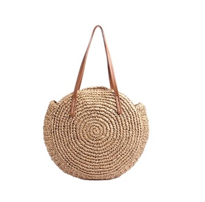 Bolso de hombro de paja de playa de verano tejido a mano para mujer, bolsos de playa de macramé de ganchillo, directo del proveedor indio - Product Image 1