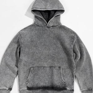 Acid Wash Hoodies 80% Cotton 20% Polyester <b>Sweatshirts</b> Hoodie Customized Screen Printed Hoodie - Product Image 3