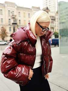 2026 Trending Clothing Manufacturers Warm <b>Zip</b> <b>up</b> Shiny Coat Plus Size Down <b>Jackets</b> Winter Wear Woman Custom Puffer <b>Jacket</b> <b>Women</b> - Product Image 2