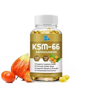 Cápsula de Ashwagandha orgánica Premium con extracto de raíz puro al 100 por ciento potente adaptógeno para el equilibrio hormonal alivio del estrés estado de ánimo - Product Image 1
