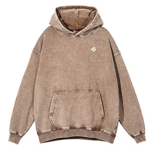 Sweat à capuche 100% coton lavé à l'acide de haute qualité sur mesure coupe décontractée élégant confortable porter sweat à capuche pour hommes lavage à l'acide - Product Image 5