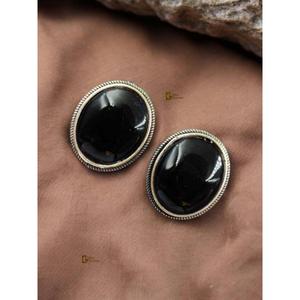 Pendientes de Plata Oxidada con Piedras de Imitación, Estilo Simple, para Uso Casual y Fiestas, Hechos a Mano, Producto al por Mayor - Product Image 4