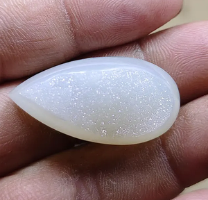Piedra de Luna Blanca en Forma de Pera, Cabujón Pulido, Gema Suelta en Forma de Lágrima para Joyería - Product Image 4