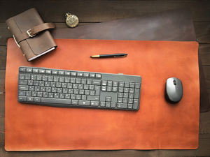 แผ่นรองโต๊ะทำงานหนังแท้คุณภาพพรีเมียม ป้องกันกลิ่น ทนทาน ใช้งานหนัก พื้นผิวเรียบลื่น เขียนได้ดี ดูหรูหรา - Product Image 5